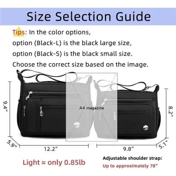 Women Shoulder Handbag Roomy Multiple Pockets Bag Ladies Crossbody